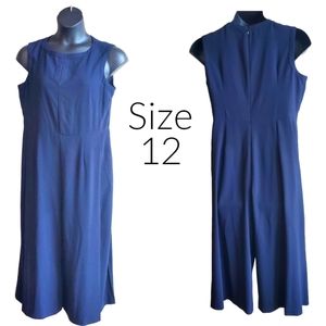 Hobbs London navy wide-leg jumpsuit, plus size 12, business, formal, meeting